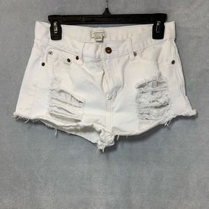 Forever 21 White Jean Shorts